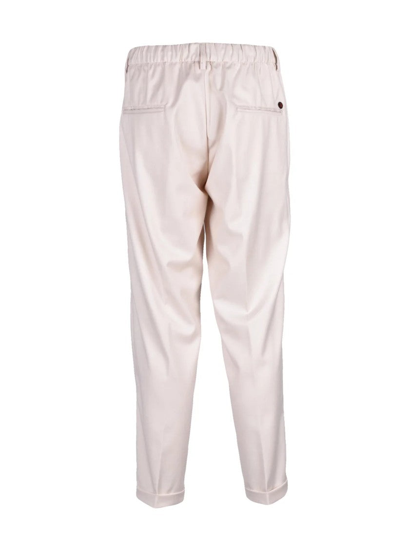 Hyps White Technical Blend Tapered Tailored Pants
