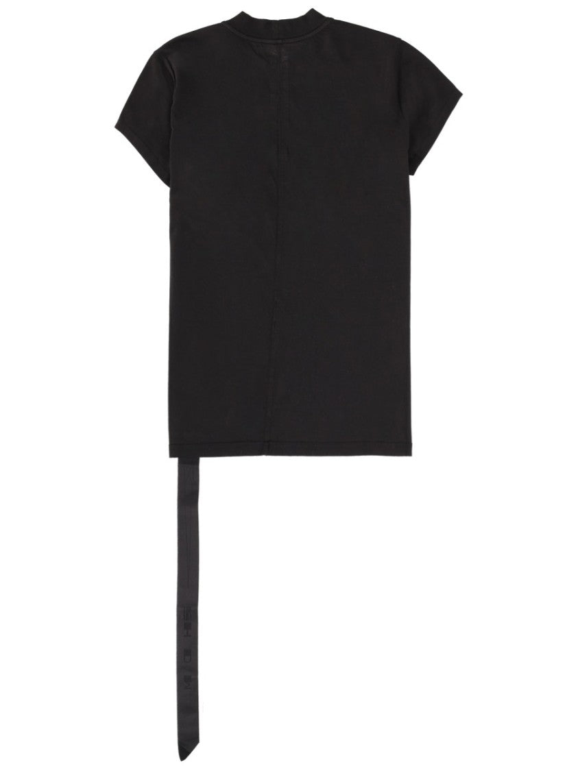 Drkshdw By Rick Owens Black Asymmetrical Hem Crewneck T-Shirt