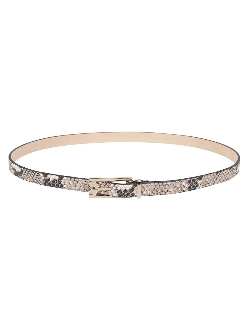 Victoria Beckham Dorian Pin Buckle Micro Textured Calf Leather Belt