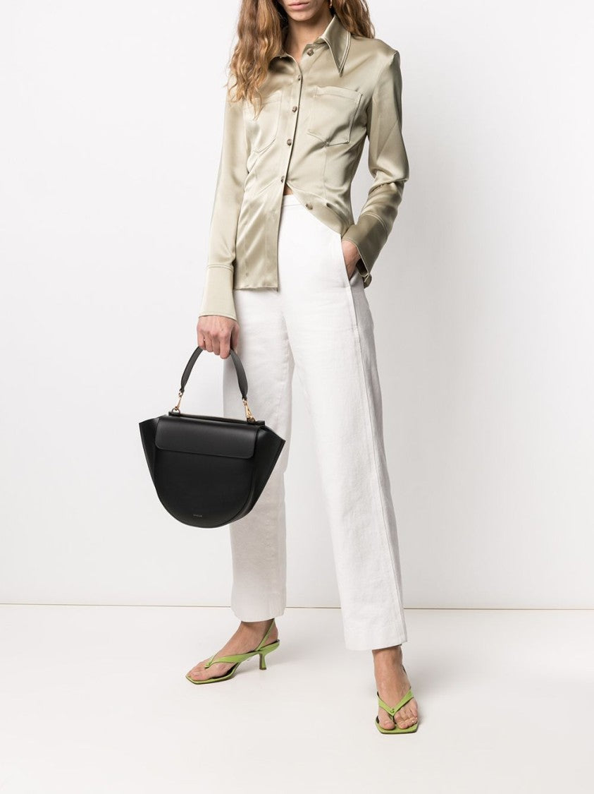 Wandler Semi-Circular Nero Handbag With Flap Closure