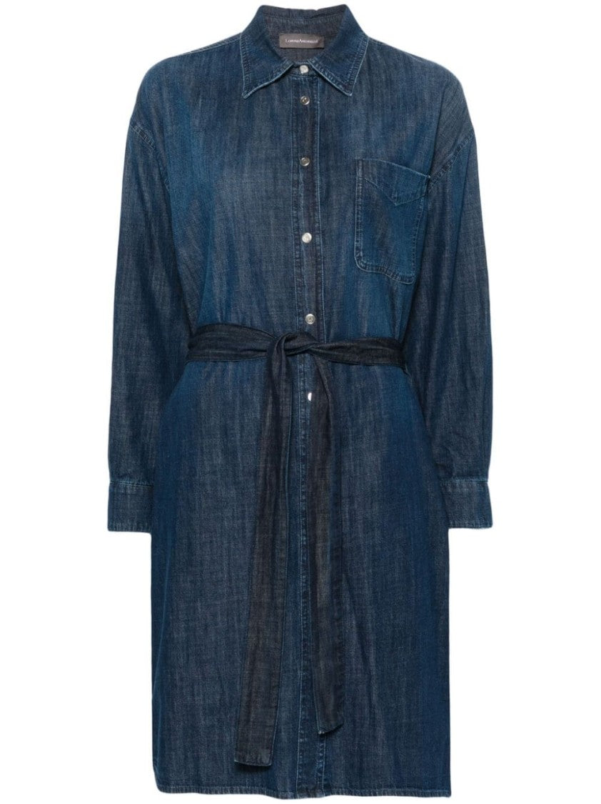 Lorena Antoniazzi Belted Denim Midi Dress