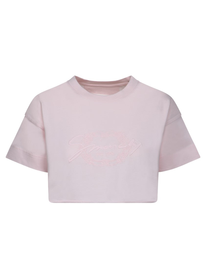 Givenchy Pastel Pink Crop Tee