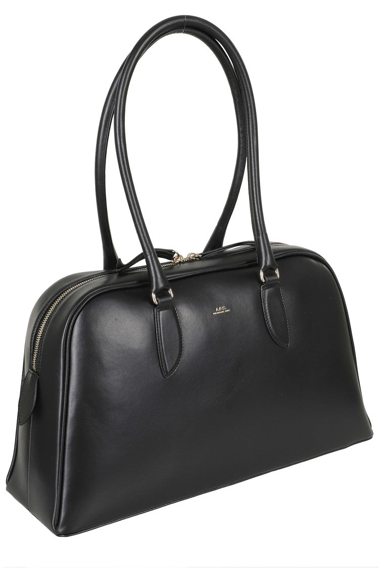 A.P.C. Black Sac Paloma Double-Zip Polyurethane Shoulder Bag