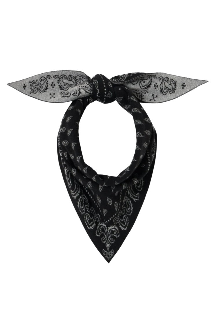 Guest In Residence Black/Grey Wild Rag Reversible Paisley Cashmere Scarf