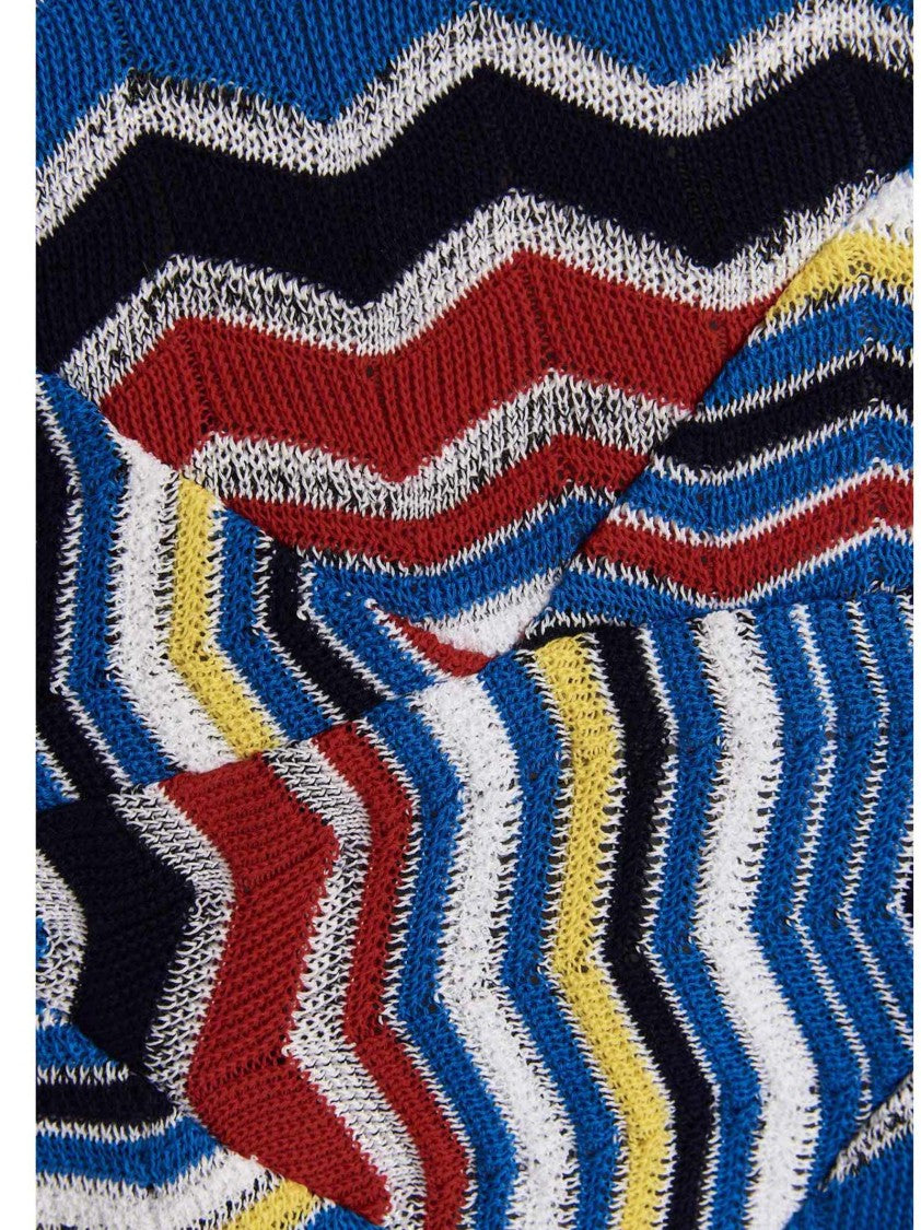 Missoni Zigzag Patterned Cotton Cardigan With Button Design