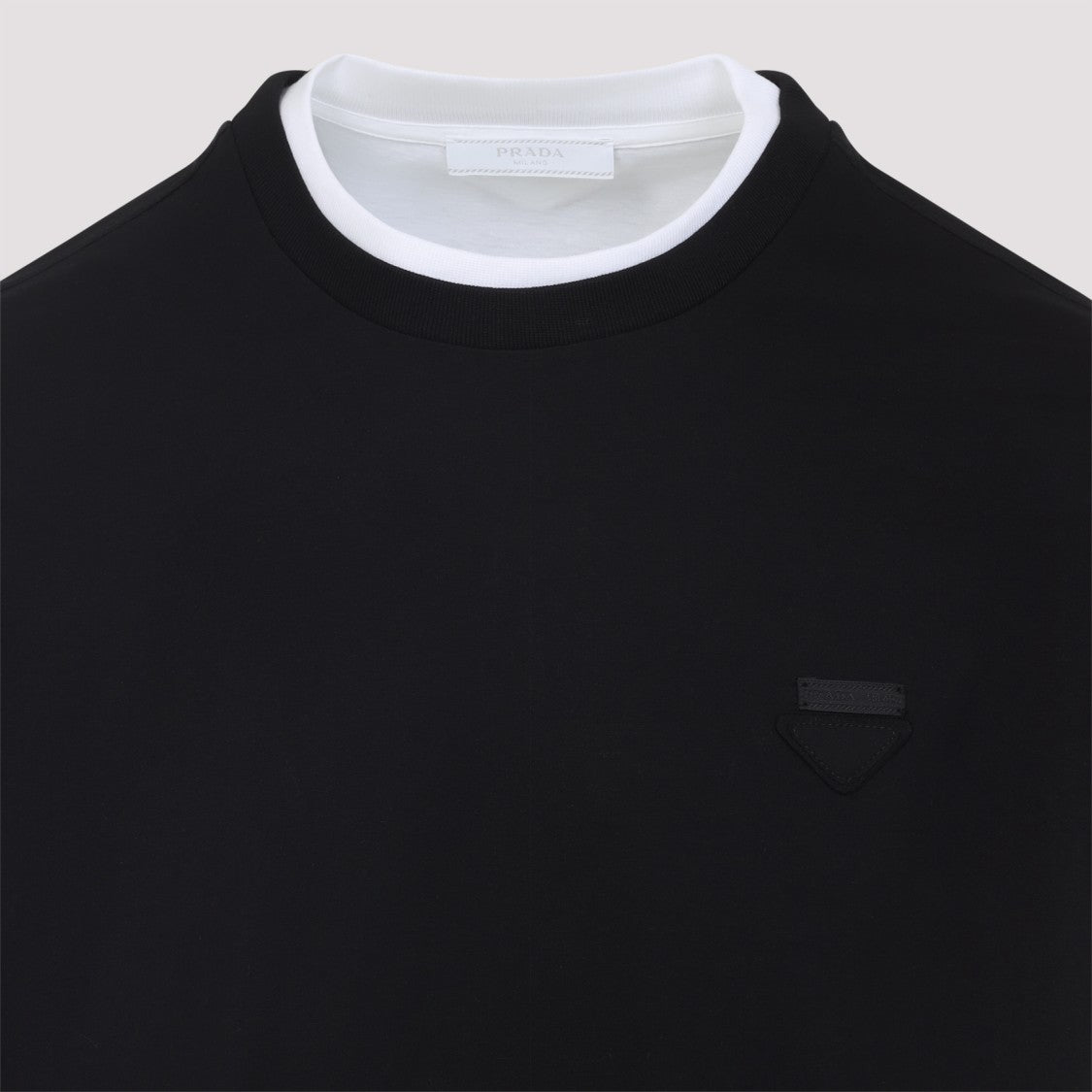 Prada Black Cotton Long Sleeves Crewneck Sweater