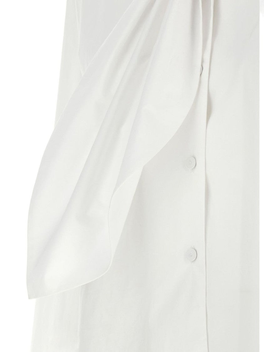 Alberta Ferretti White Poplin Shirt With Lavallière Collar