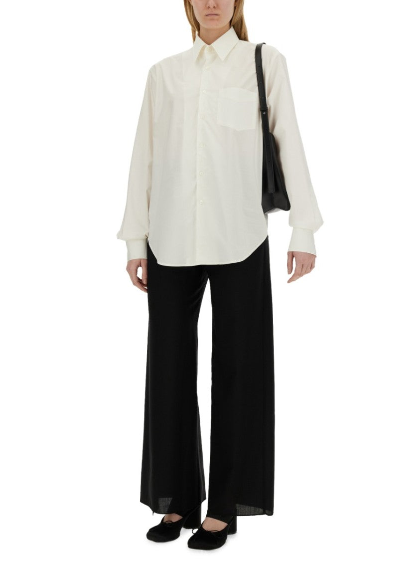 Mm6 By Maison Margiela White Cotton Oversize Fit Shirt