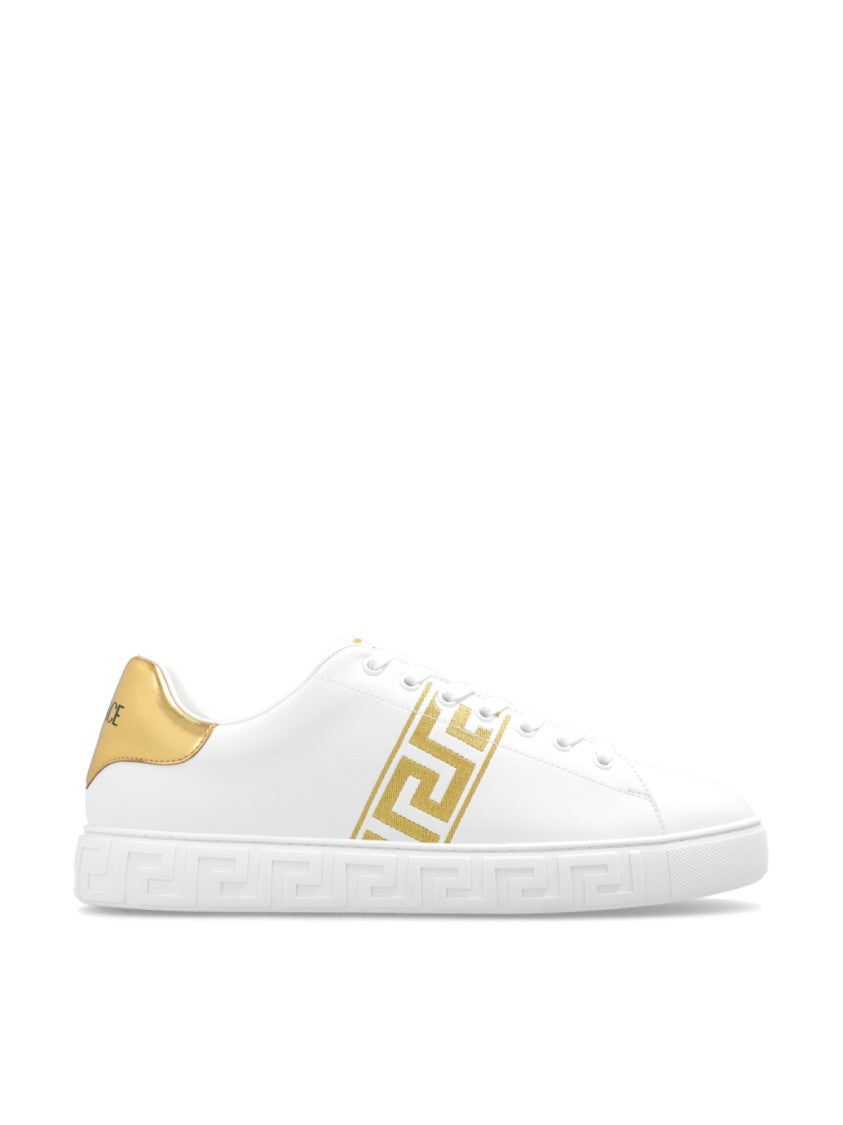 Versace White La Greca Logo Polyamide Sneakers