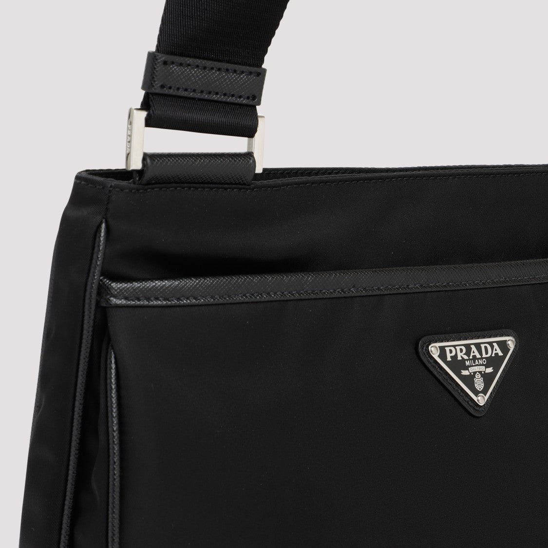 Prada Black Re-Nylon And Saffiano Shoulder Bag
