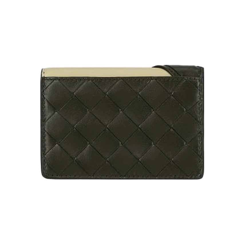 Bottega Veneta Two-Tone Woven Lambskin Compact Wallet