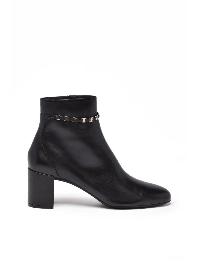 Salvatore Ferragamo Black Leather Ghila Boots