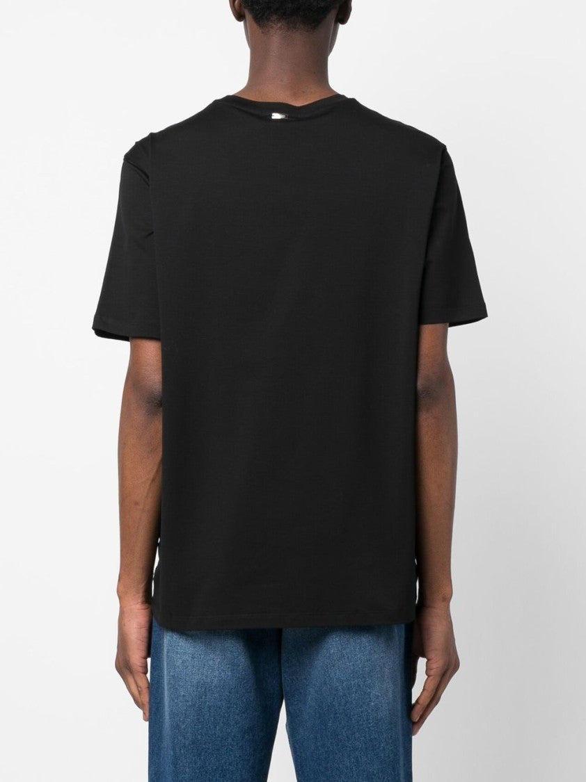 Herno Black Stretch-Cotton Logo T-Shirt