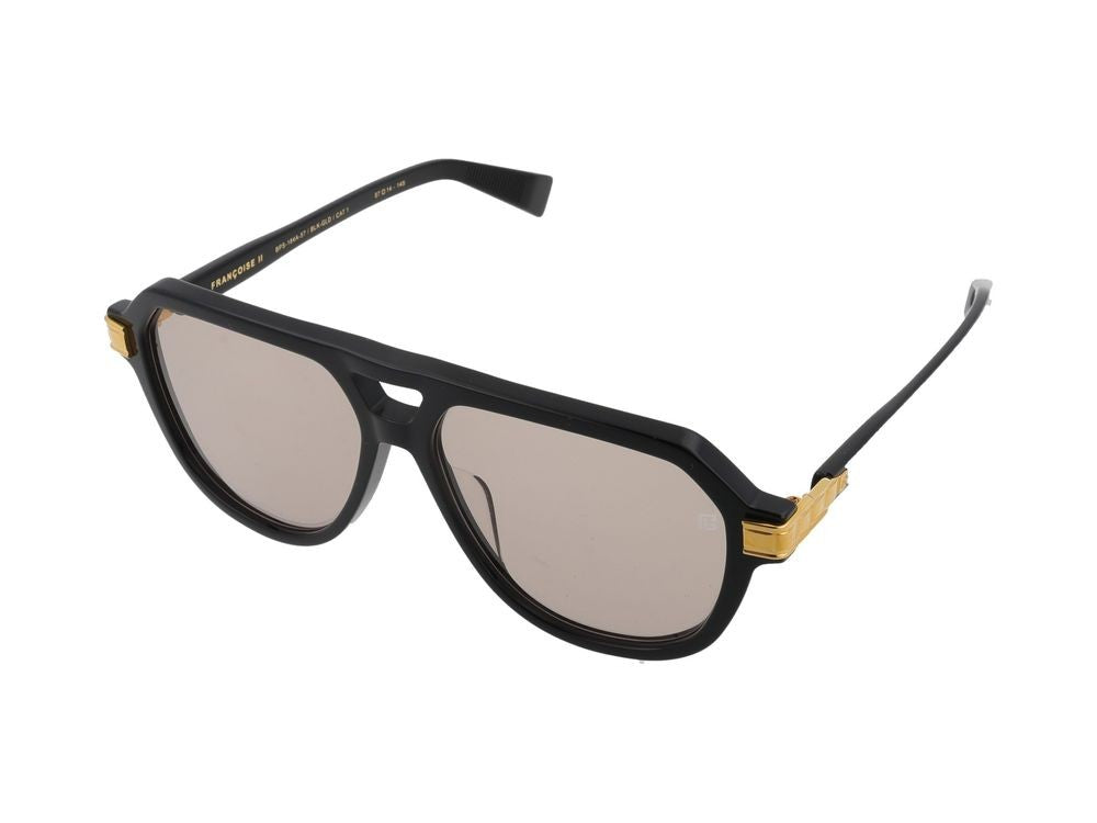 Balmain Black Francoise Ii Acetate Geometric Sunglasses