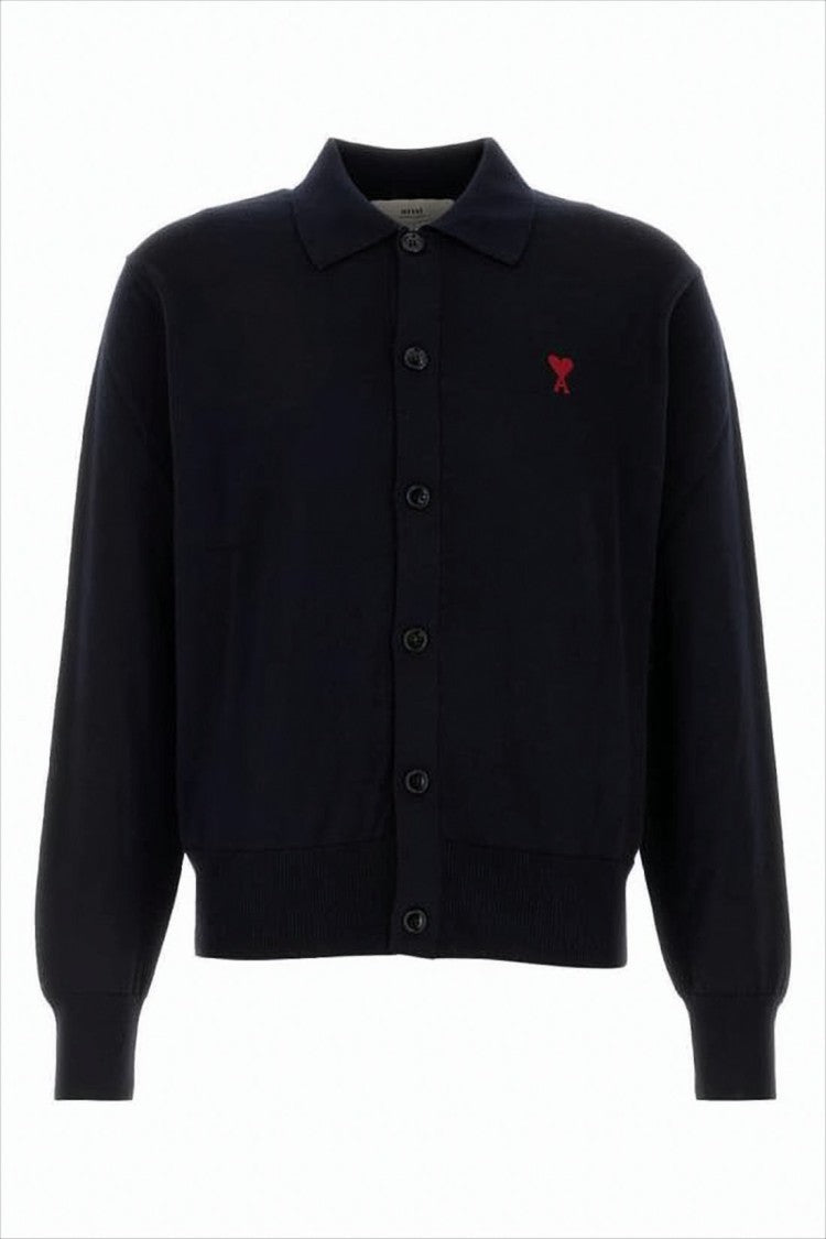 Ami Merino Wool Cardigan With Button-Up Front