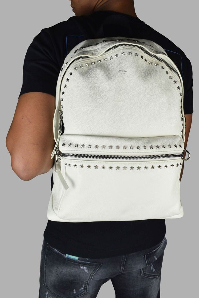 Jimmy Choo Cream White Leather Backpack
