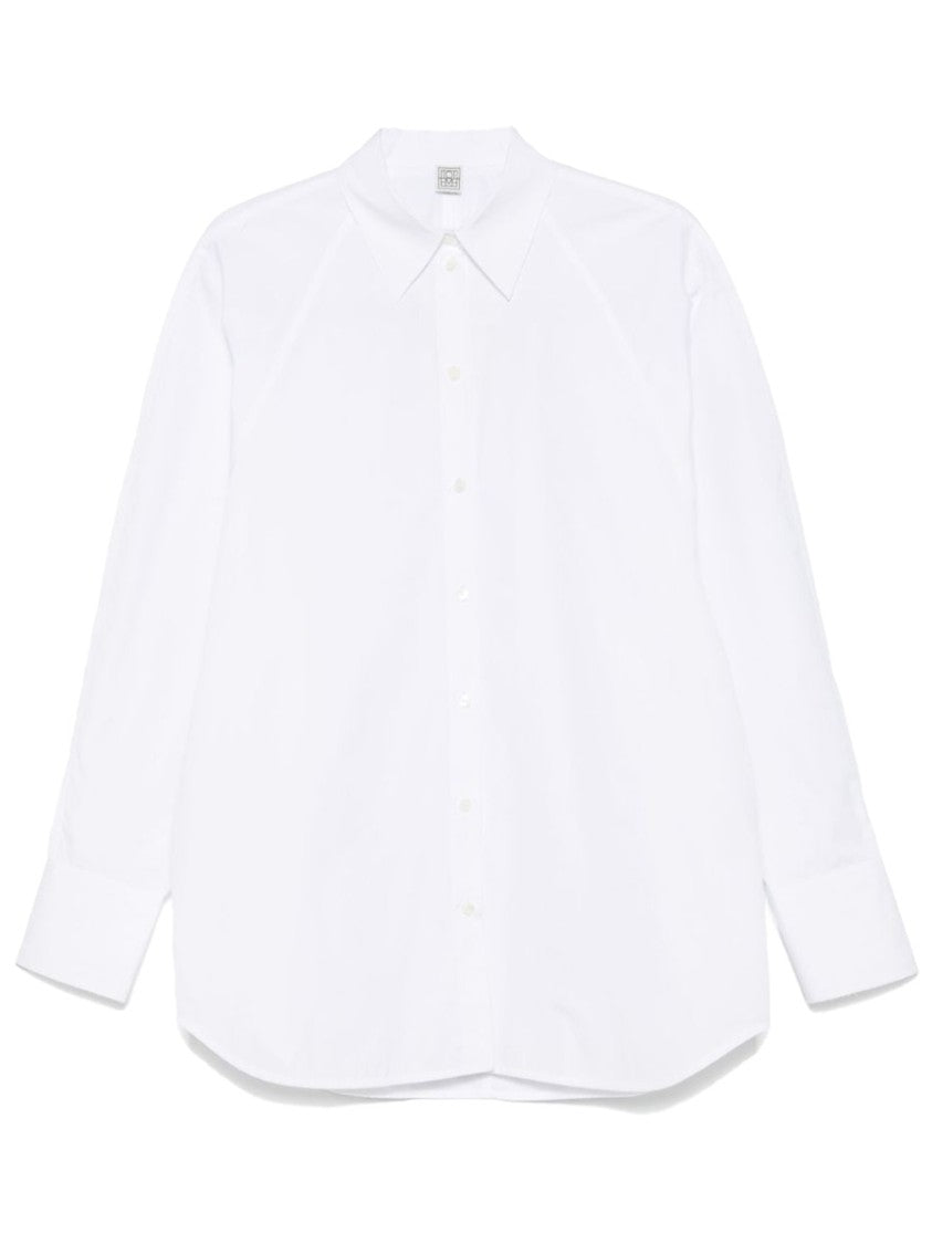 Totême White Cotton Classic Wide Cuff Shirt