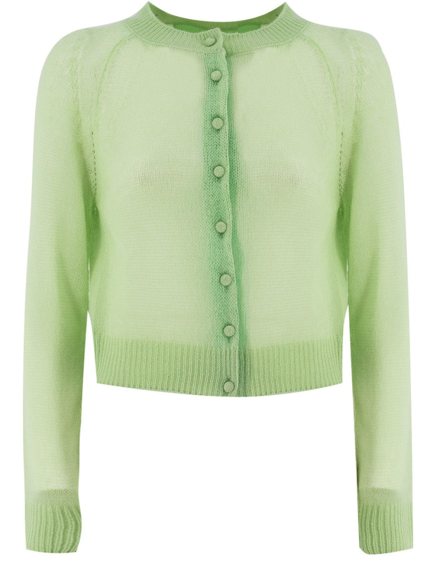 Ermanno Scervino Pistachio Green Cashmere Cardigan