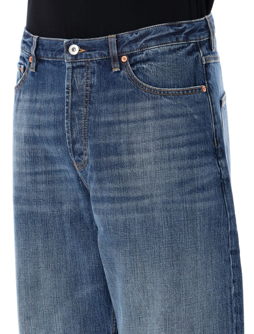 Valentino Cotton Denim Pants With Classic Fit