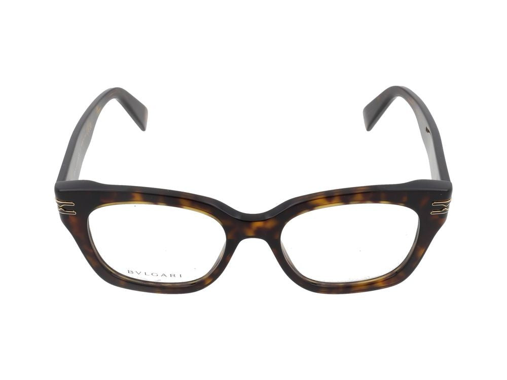 Bulgari Oversized Tortoiseshell Square Frame Eyeglasses