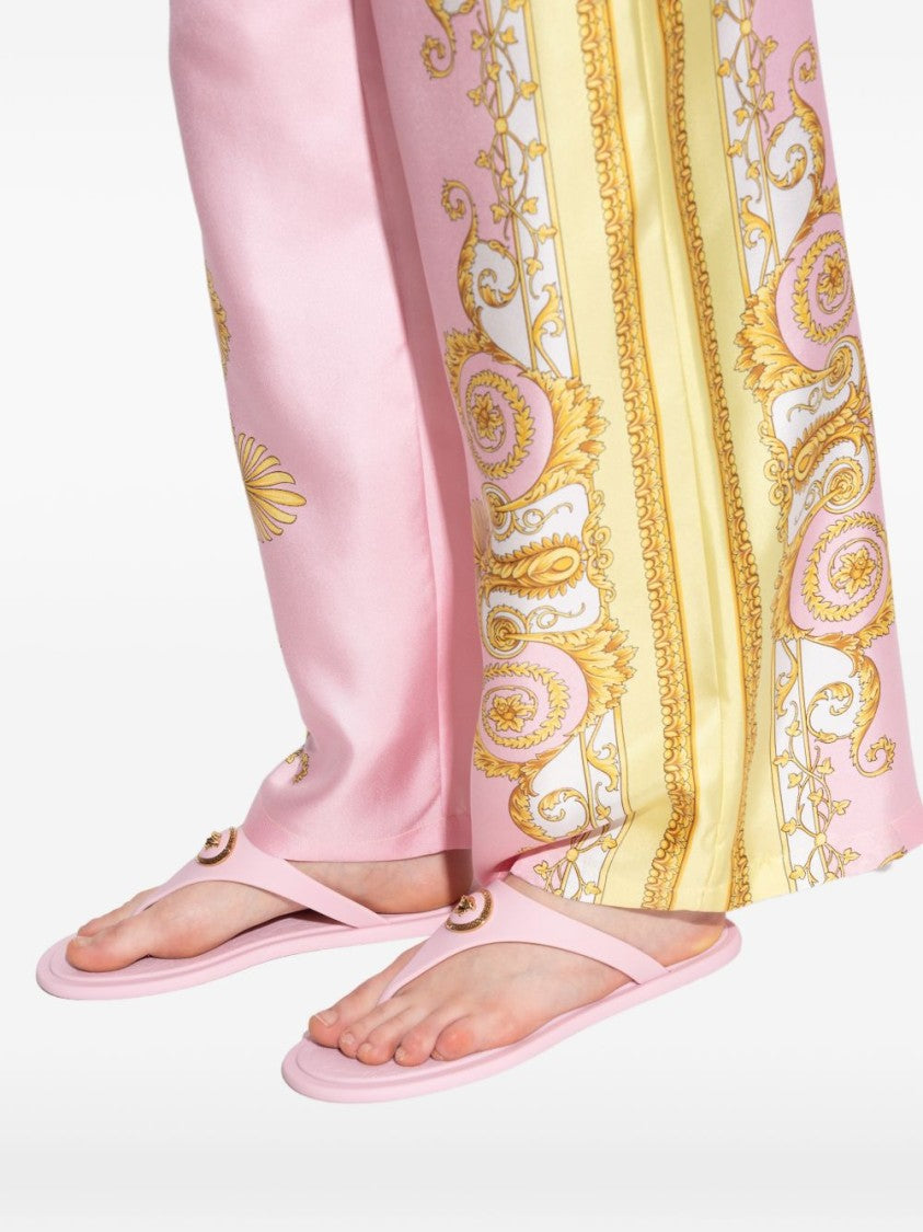 Versace Silk And Nylon Blend Strappy Sandals