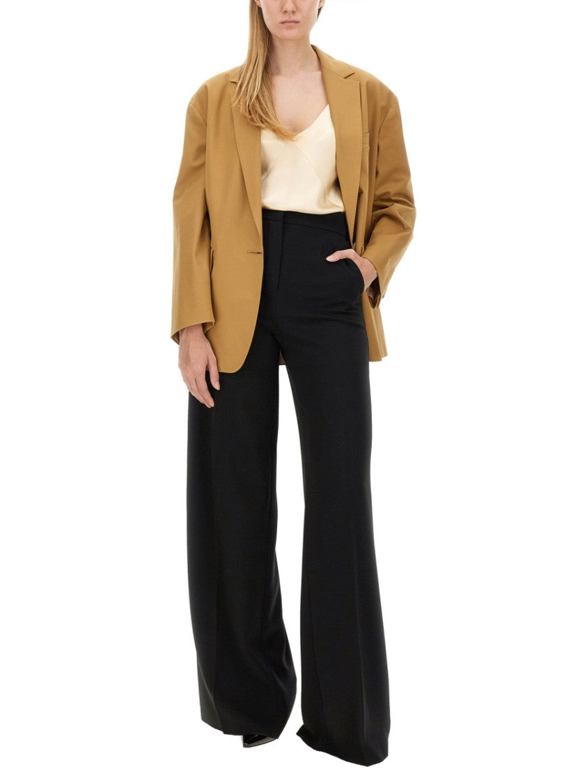 Max Mara High Waist Wide-Leg Pants With Subtle Side Stripe