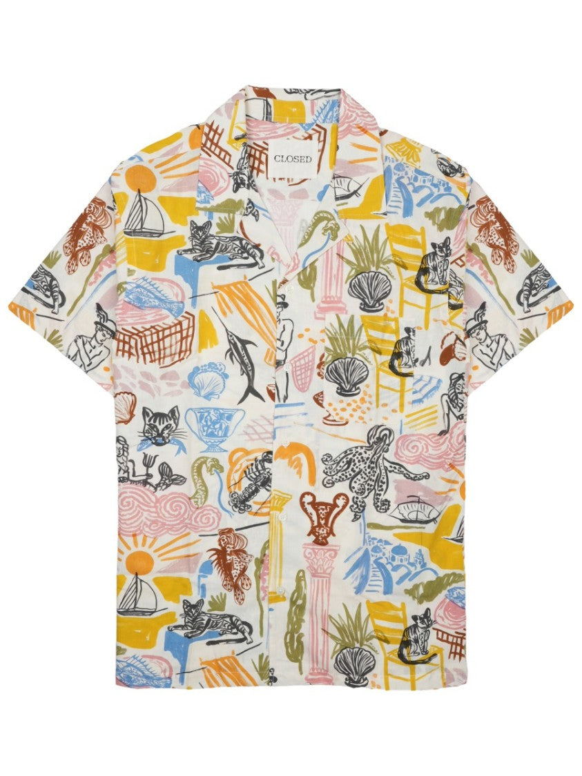 Closed Vibrant Abstract Print Cotton Shirt