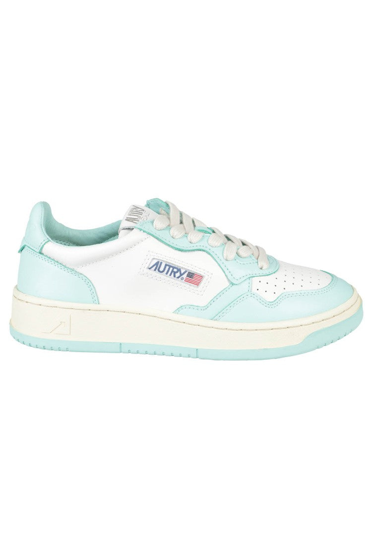 Autry White And Turquoise Leather Sneakers