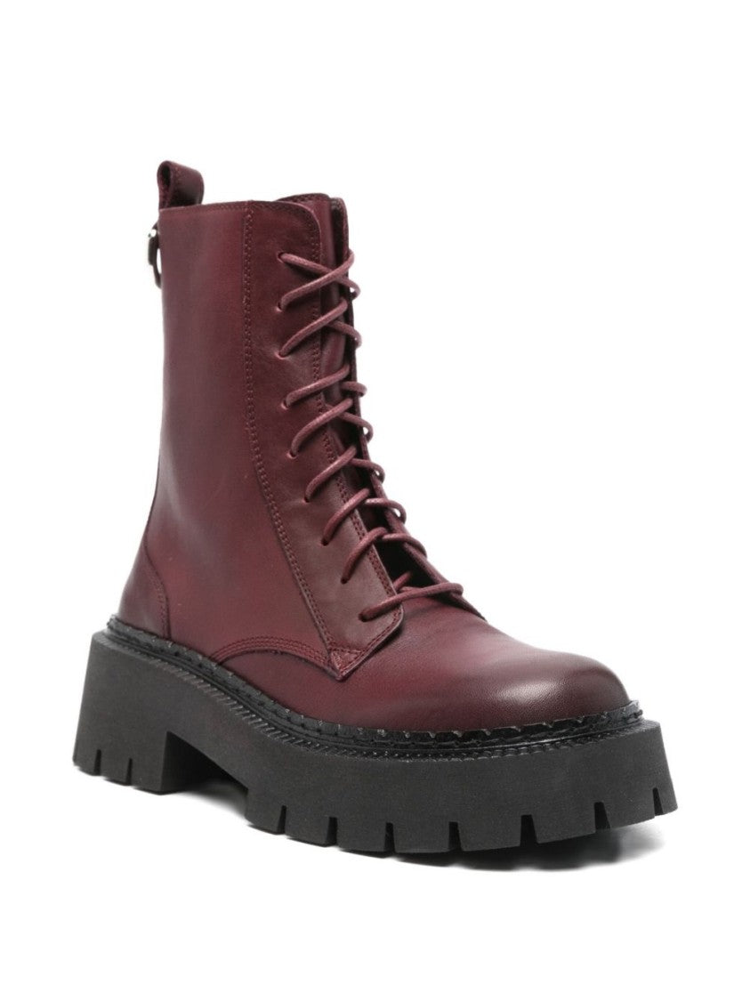 Vic Matié Bordeaux Purple Block Heel Side Boots