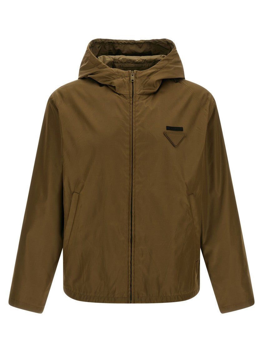 Prada Re-Nylon Anorak With Hood And Drawstring Hem