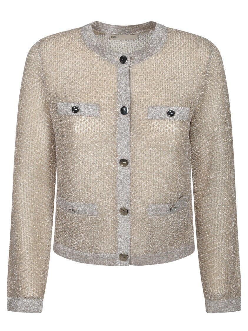 Tory Burch Metallic Knit Cardigan