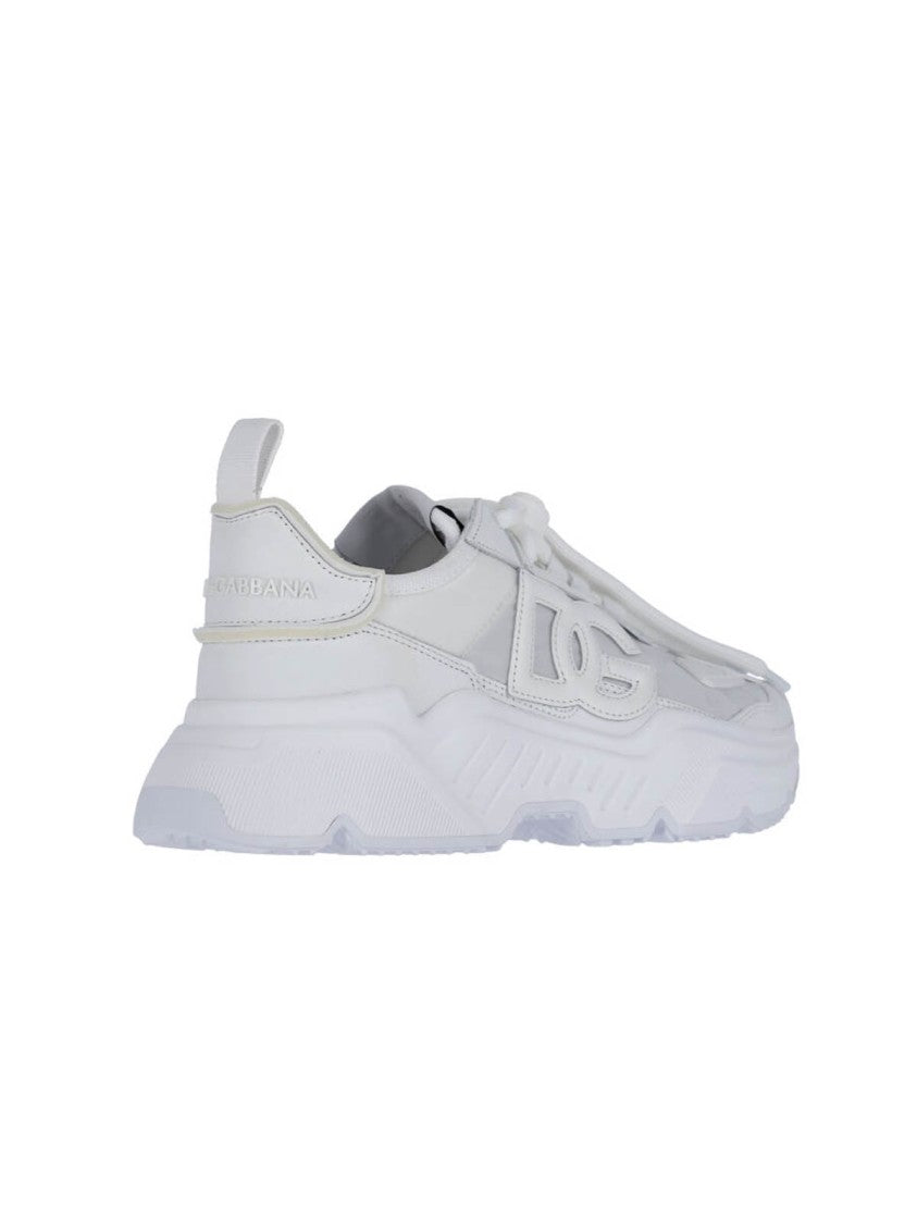 Dolce & Gabbana Chunky White Sneakers With Layered Sole
