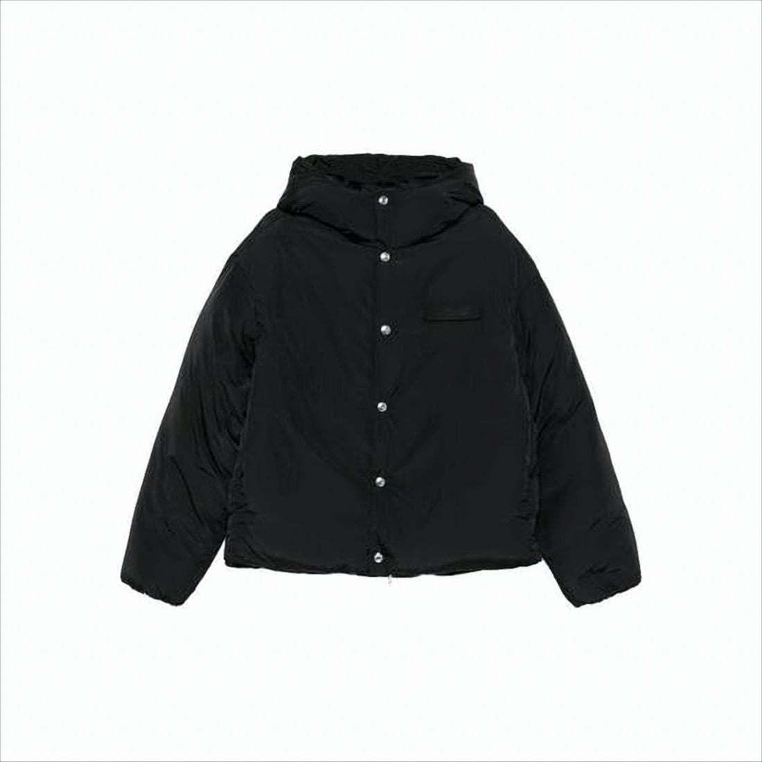 Jacquemus Boxy Black Padded Jacket With High Collar