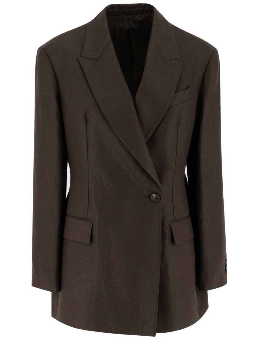 Brunello Cucinelli Dark Chocolate Double-Breasted Jacket