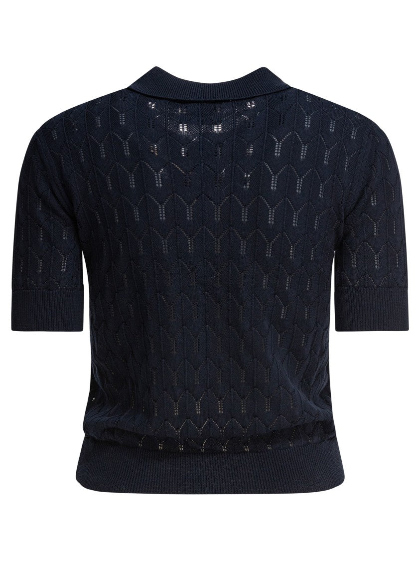 Rakki' Short-Sleeve Polo Shirt With Geometric Knit