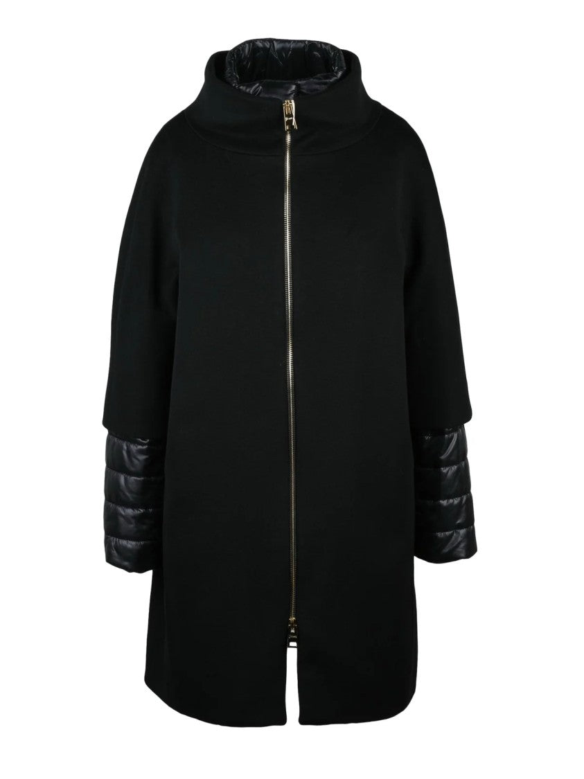 Herno Black Virgin Wool Coat