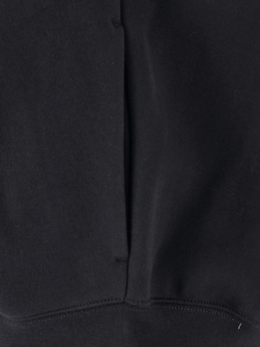 Fear Of God Essentials Black Cropped Half-Zip Embossed Logo Hoodie