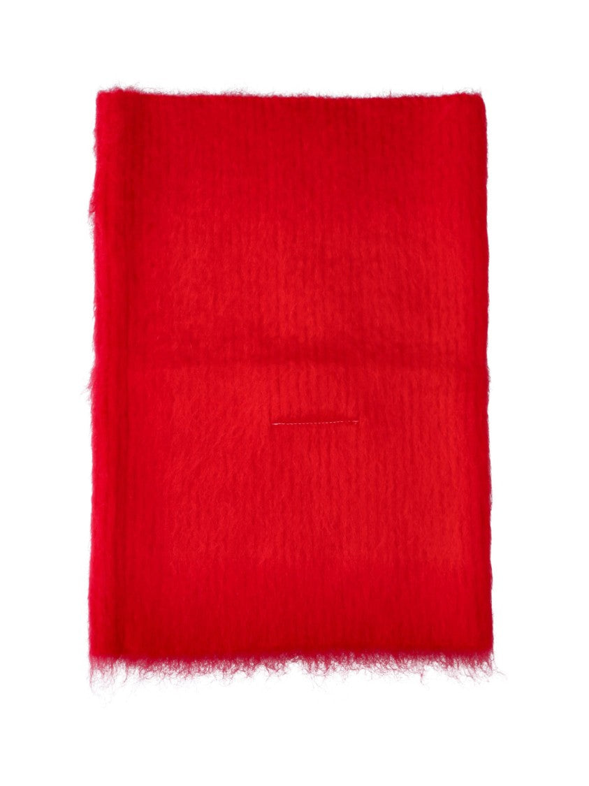 Mm6 By Maison Margiela Red Mohair Knit Scarf