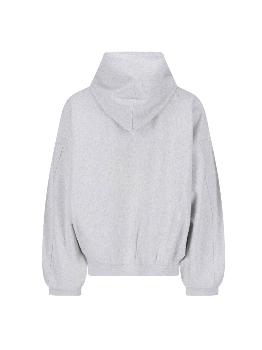 Alexander Wang Light Grey Zip-Up Sweatshirt With Hood