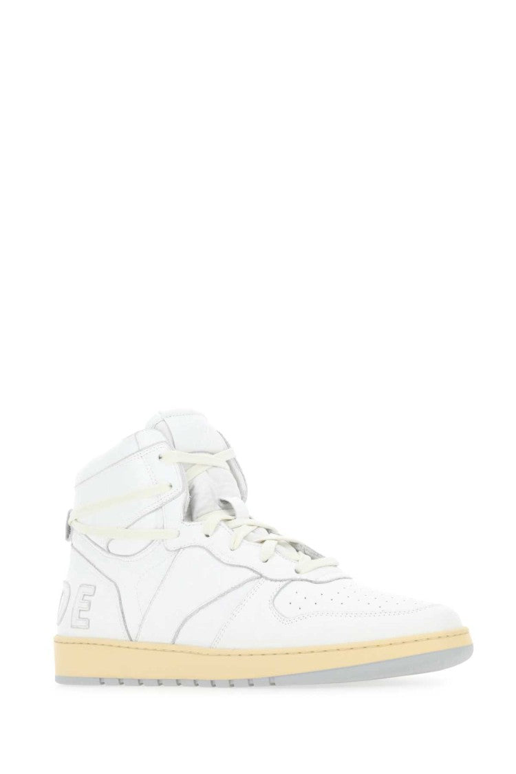 Rhude White Leather Rhecess Sneakers