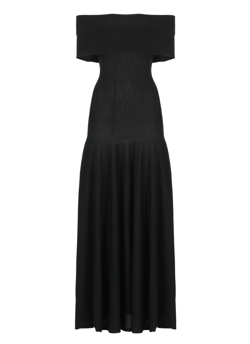 Khaite Black Wool Dress