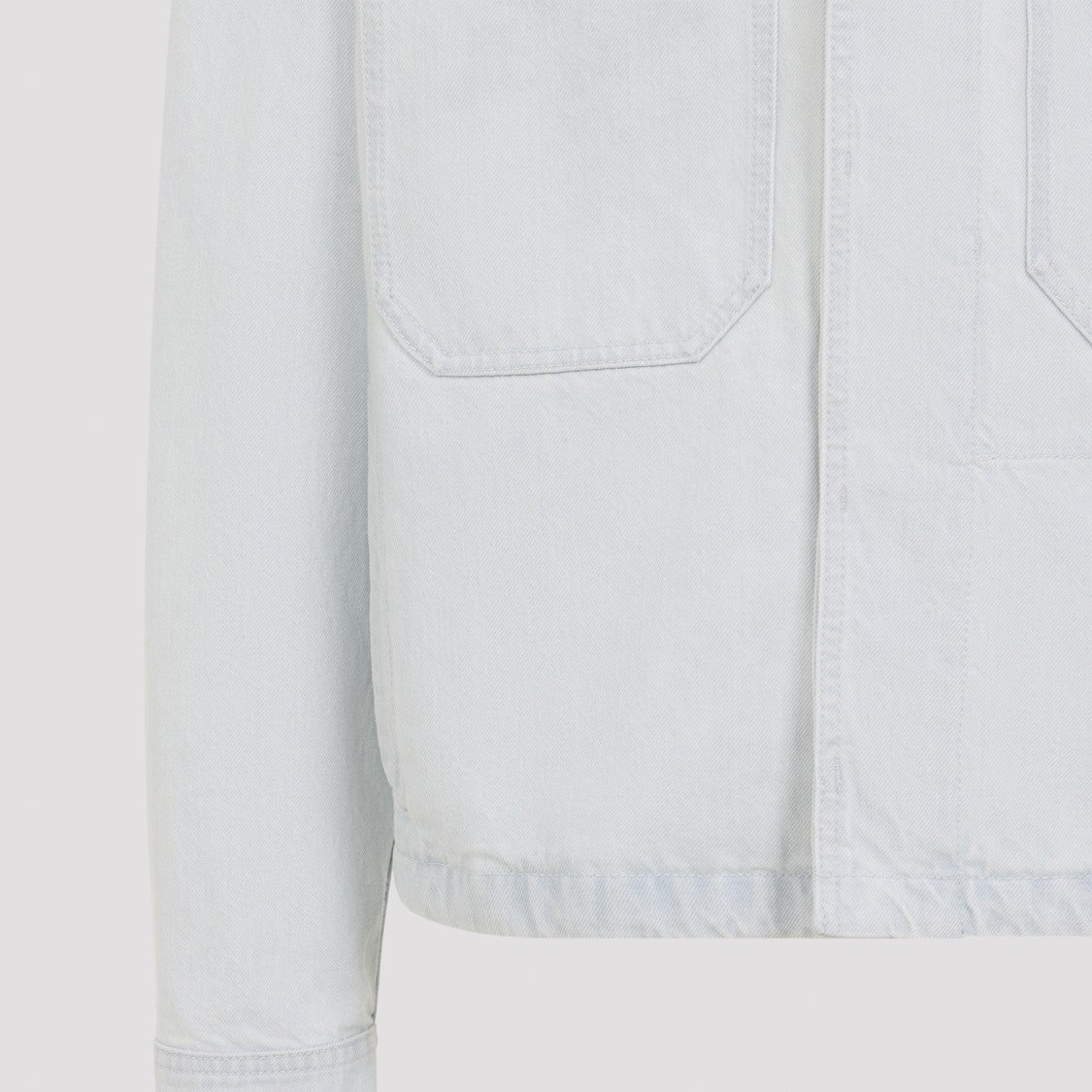 Stone Island Lightweight Cotton Jacket With Pointed Collar And Functional Pockets