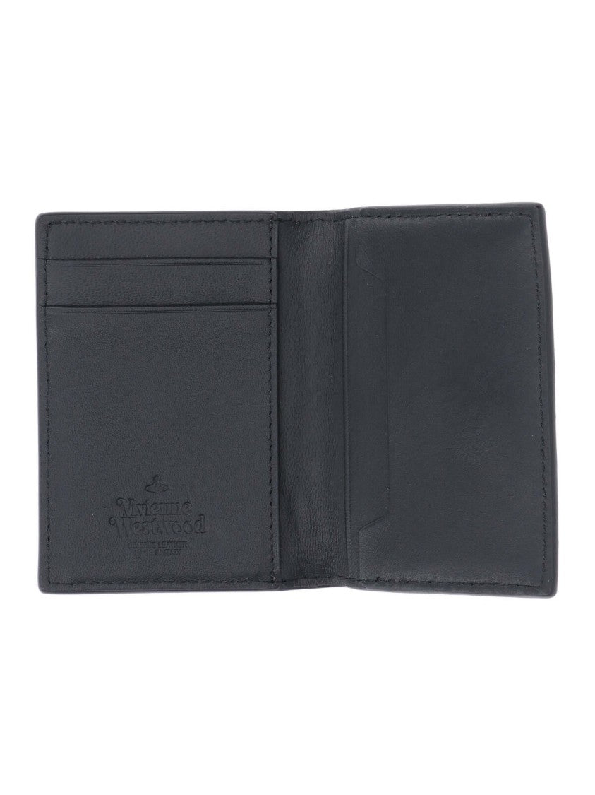 Vivienne Westwood Bi-Fold "Orb" Passport Holder – Black