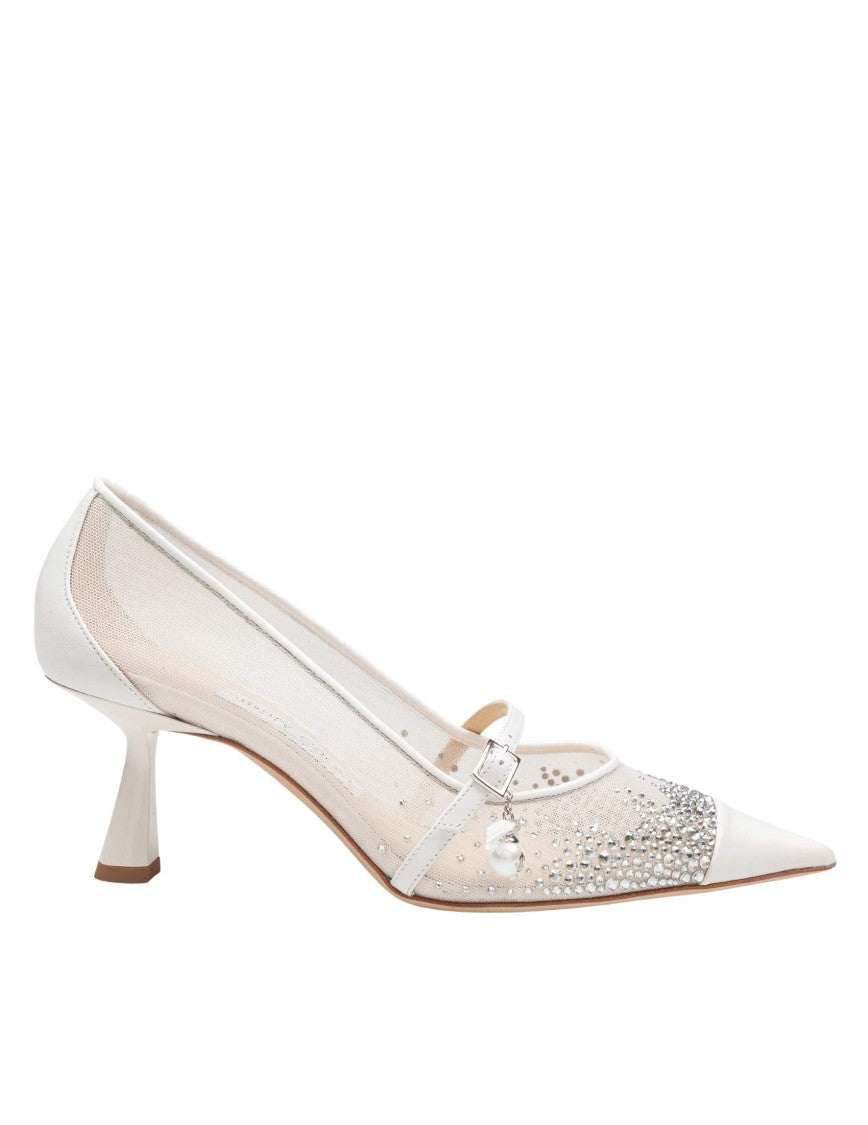 Jimmy Choo Aren 65 Tkw Mesh And Leather Pumps