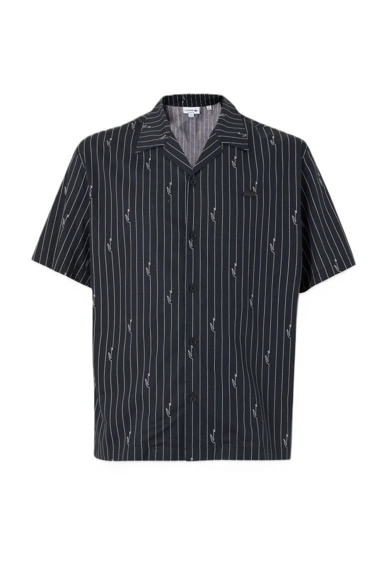 Lacoste Black Twill Relaxed Cotton Shirt