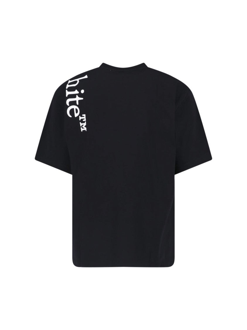 Off-White Black Vertical Bookish Cotton T-Shirt