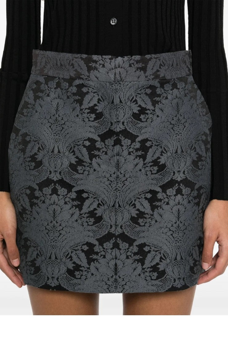 Max Mara Floral Mini Skirt Crafted From Virgin Wool