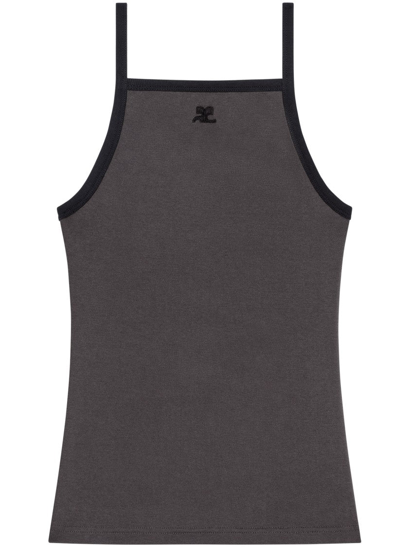 Courrèges Contrast Tank Top With Straight Neckline