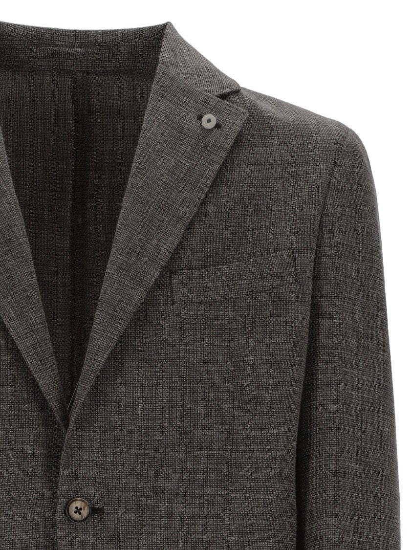 Brando-Lubiam Textured Grey Two Button Jacket