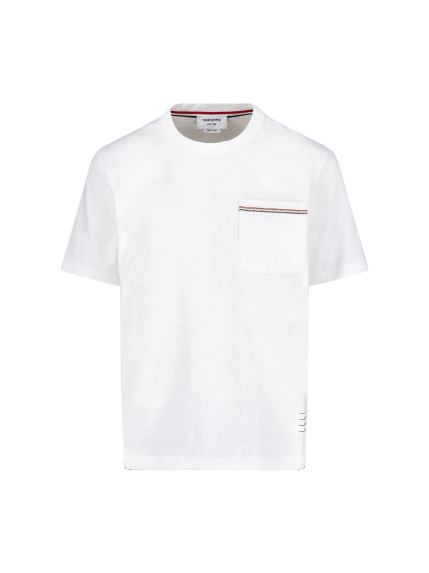 Thom Browne White Classic Crew Neck Cotton T-Shirt